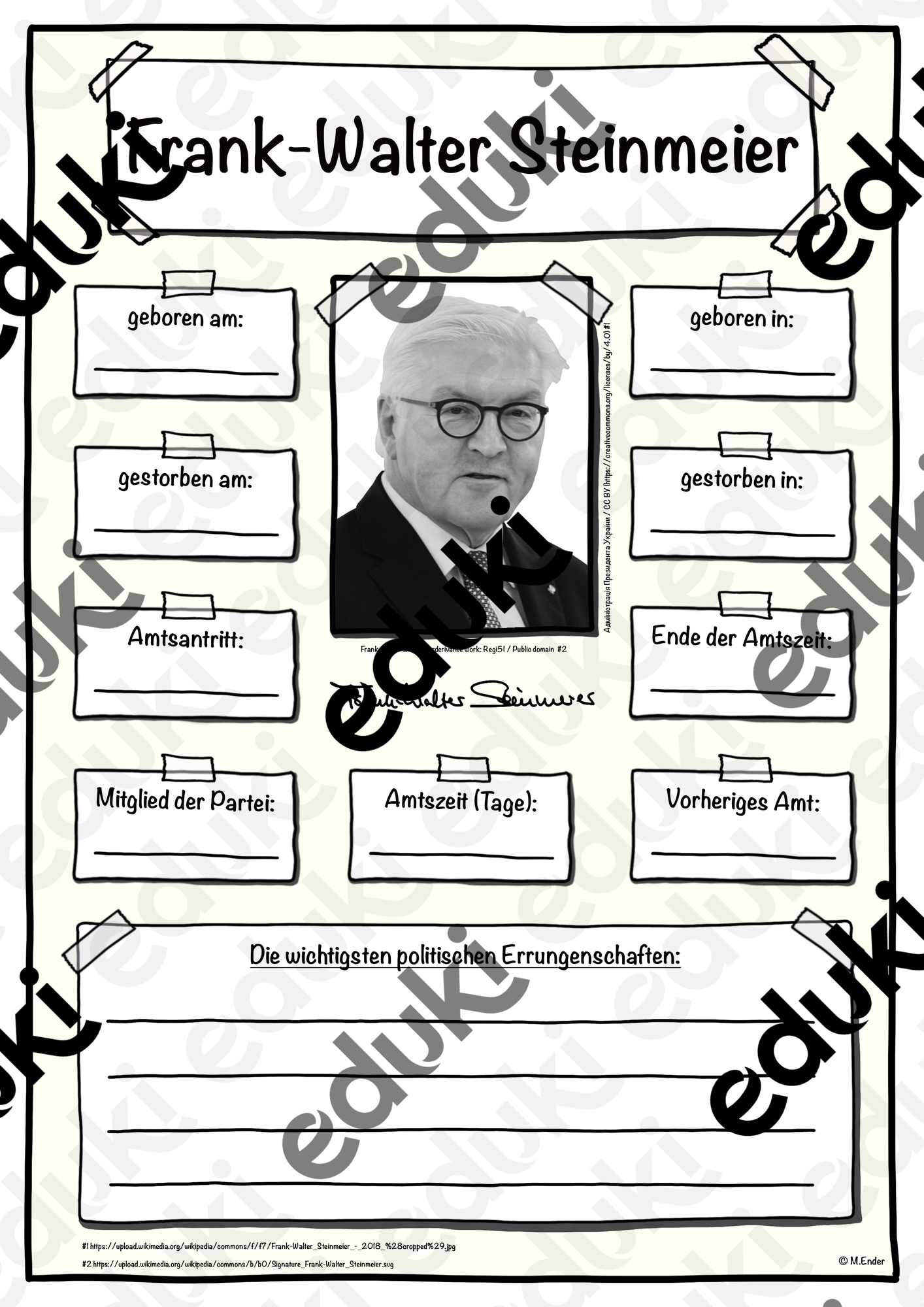 Steckbrief Bundespräsident (Frank-Walter Steinmeier)