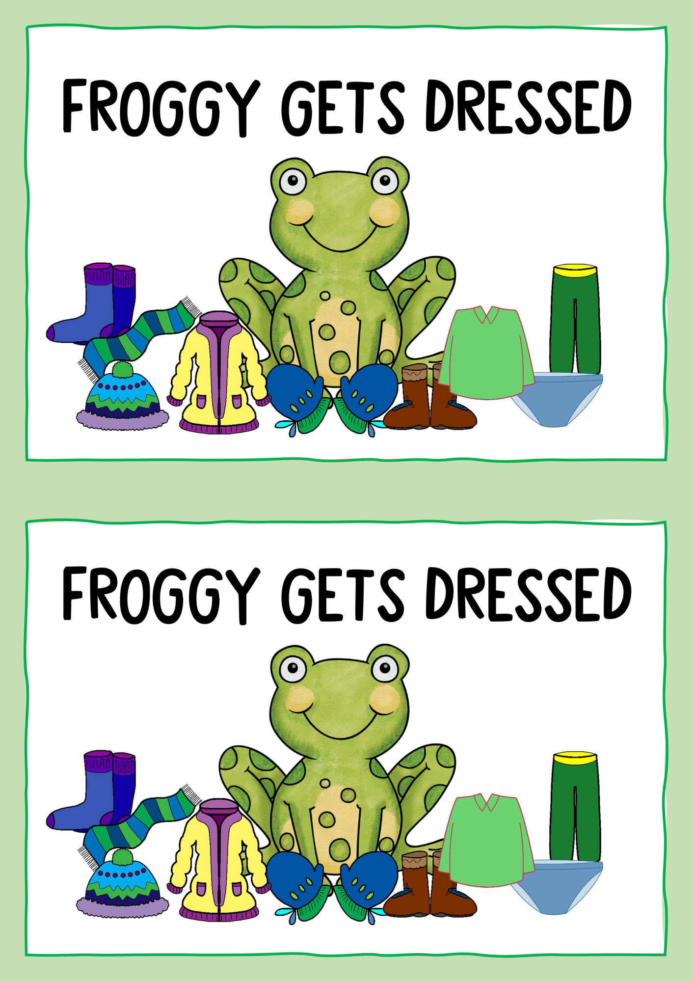 Froggy gets dressed - Minibuch – Unterrichtsmaterial im Fach Englisch for Froggy Gets Dressed Free Printables