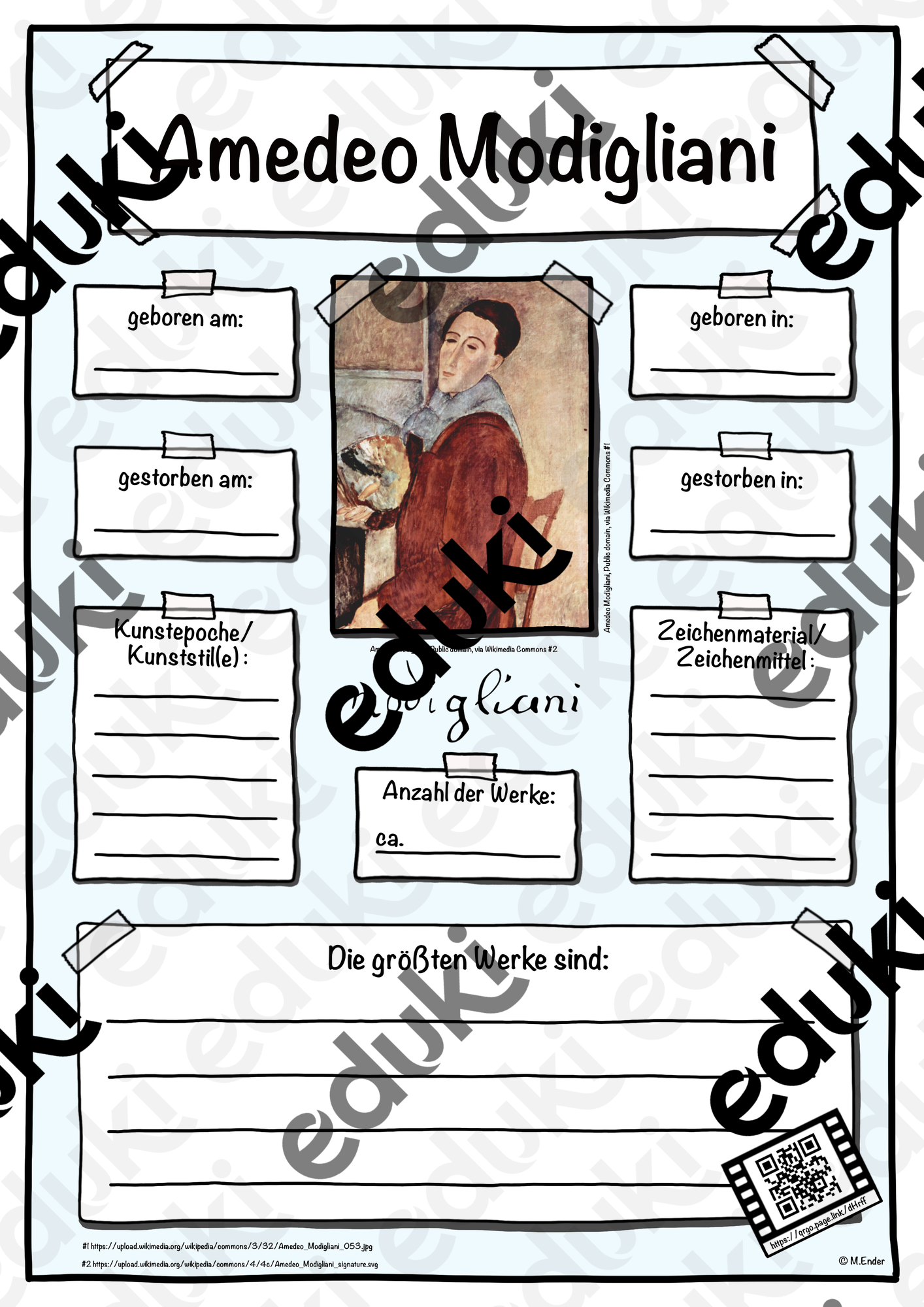 Künstler Steckbrief Amedeo Modigliani