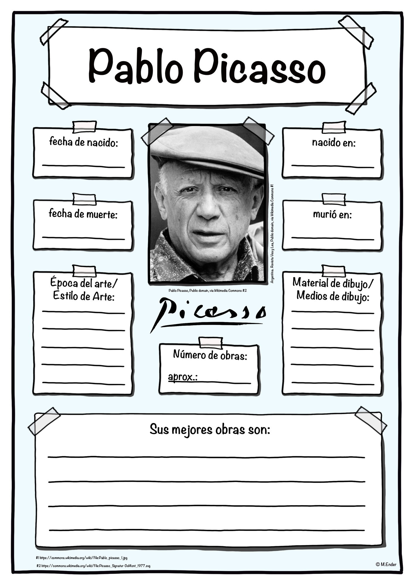 Ficha del artista Pablo Picasso - (Español)