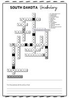 Vocabulary Exercise Crossword Kreuzworträtsel passend zu South Dakota