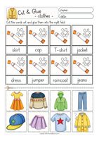 CLOTHES (la ropa) cut & glue worksheets English /Inglés - material de la  siguiente asignatura English / Inglés