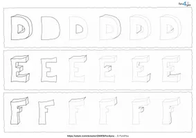 3D Buchstaben - Zeichenschule und Ausmalbilder – Unterrichtsmaterial im  Fach Kunst