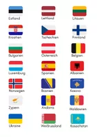 Flaggen aller europäischen Länder Klasse 4 – Unterrichtsmaterial im Fach  Sachunterricht