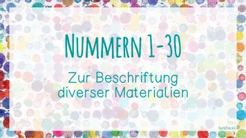 Bunte Nummernschilder 1-30 – Unterrichtsmaterial in den Fächern DaZ/DaF &  Fachübergreifendes & Mathematik