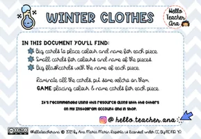Ropa de invierno en inglés para niños - winter clothes vocabulary