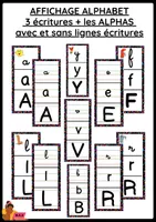 AFFICHAGE alphabet 3 écritures + les ALPHAS avec et sans lignes