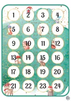 avènement calendrier pour Noël avec Rendez-vous de 1 à 25 décembre dans  vert, rouge, blanc couleurs. Noël affiche conception à compte à rebours le  journées jusqu'à ce que hiver vacances, Noël veille
