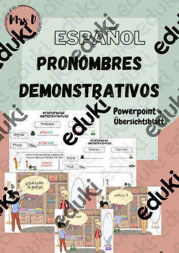 Pronombres Demostrativos Demonstrativpronomen Unterrichtsmaterial Im Fach Spanisch