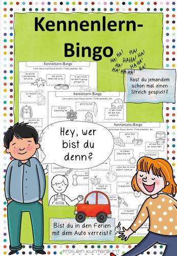 Kennenlern Bingo Unterrichtsmaterial In Den Fächern Deutsch And Fachübergreifendes