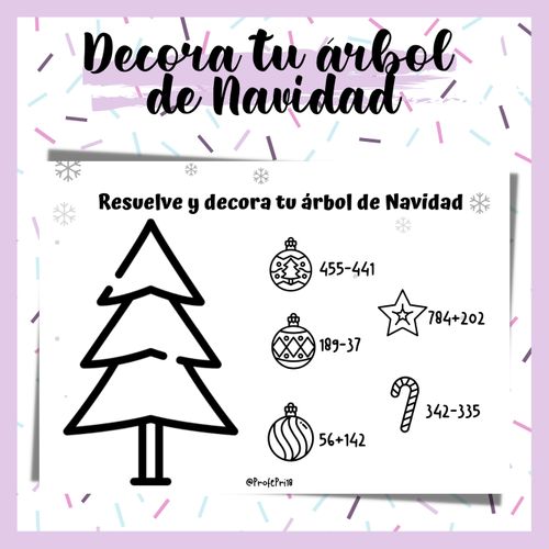 Resuelve y decora tu árbol de Navidad - material didáctico de las  asignaturas Matemáticas & Material interdisciplinario