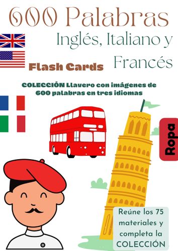 Flash cards Inglés/ Francés/ Italiano - material didáctico de las  asignaturas English / Inglés & Francés & Italiano