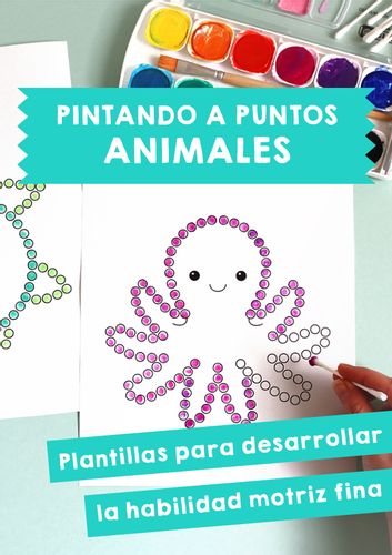 Pintando a puntos - Animales: 12 plantillas para colorear - material  didáctico de las asignaturas Español para extranjeros & Material  interdisciplinario & Educación Artística / Artes