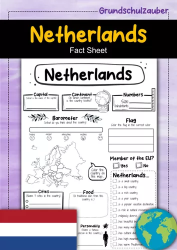 Netherlands Fact Sheet English Unterrichtsmaterial In Den Fächern Englisch And Erdkunde