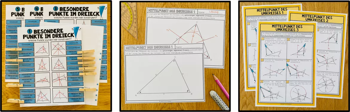 DREIECKE - Beschriftung und Dreiecksarten (Poster + Merkblatt) –  Unterrichtsmaterial im Fach Mathematik