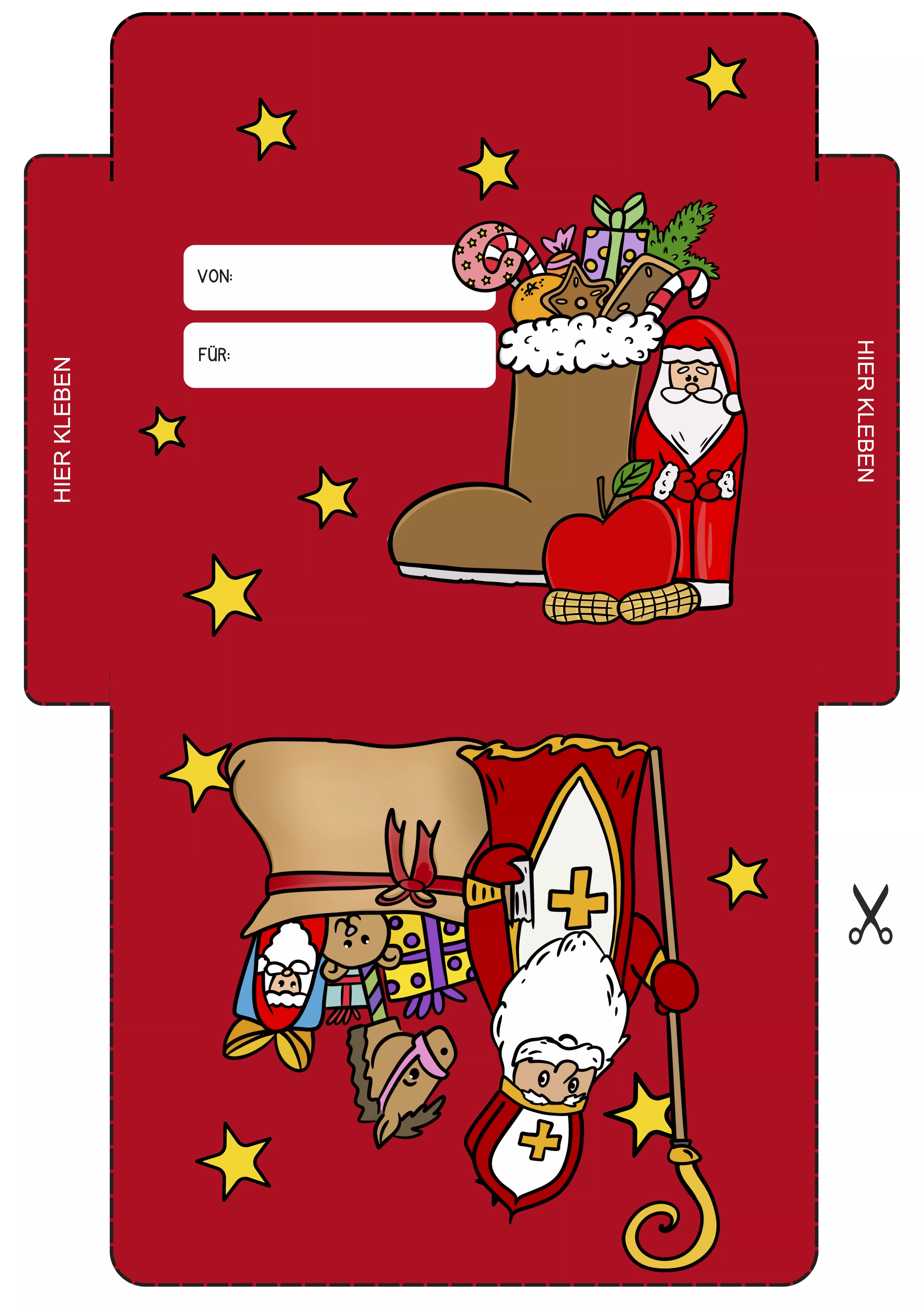 Bild in der Beschreibung des Unterrichtsmaterials Bastelvorlage und Malvorlage Weihnachten, Nikolaus, Weihnachtspost, Brief von LernTagebuch #1