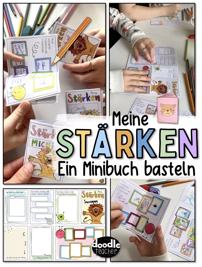 Bild in der Beschreibung des Unterrichtsmaterials Meine Stärken - Minibuch mit kreativen Impulsen / Sketchnotes von Doodleteacher #1