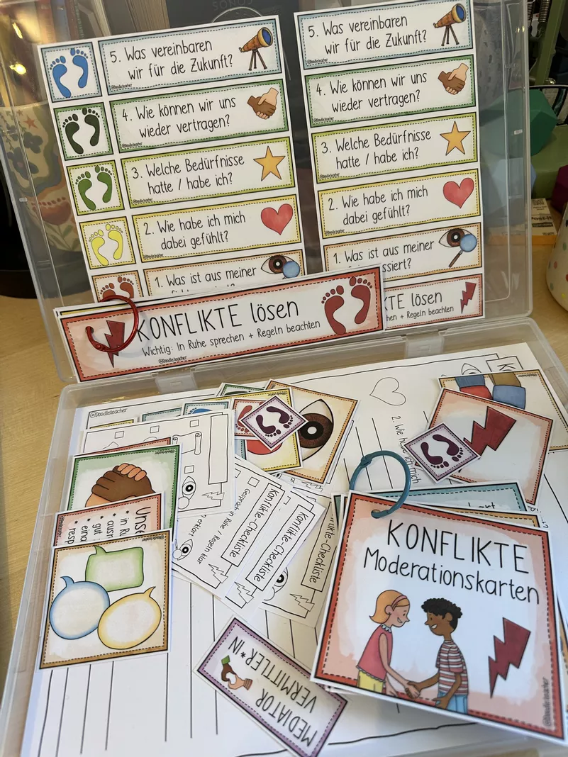 Bild in der Beschreibung des Unterrichtsmaterials Konflikte lösen & begleiten / 🏫⚡️ Konfliktlösung / Streit PAKET / Konfliktlöser von Doodleteacher #1