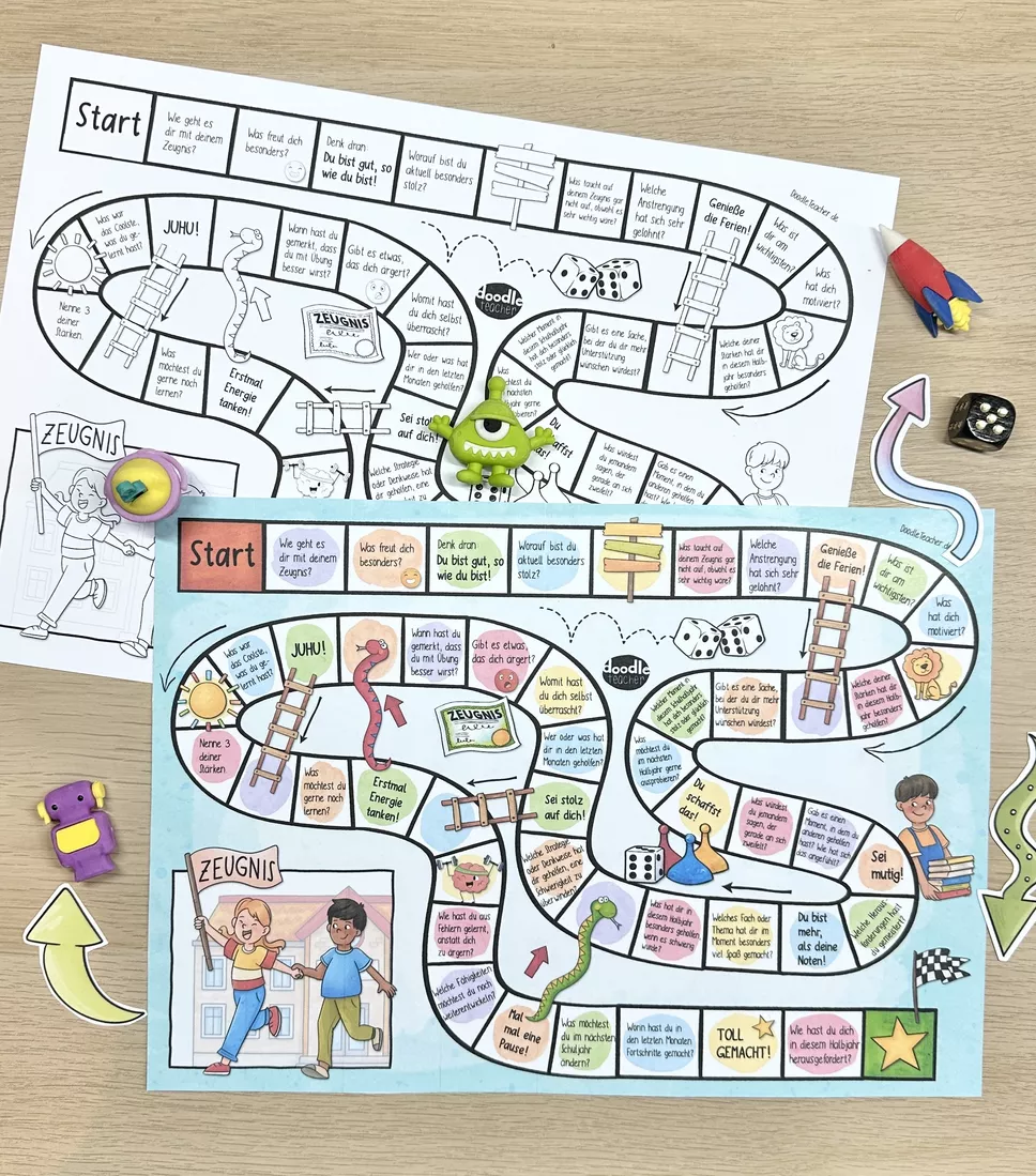 Bild in der Beschreibung des Unterrichtsmaterials Growth Mindset Brettspiel zum Zeugnis / Schuljahresende von Doodleteacher #1