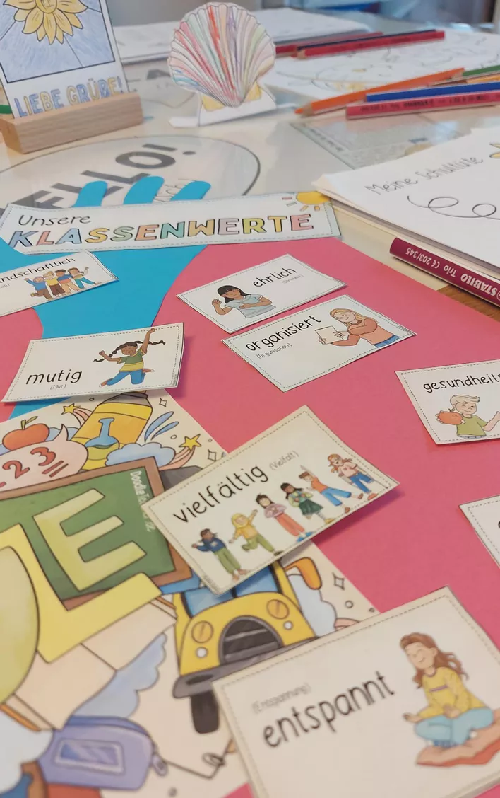Bild in der Beschreibung des Unterrichtsmaterials Klassenwerte - 44 Karten (Ergänzung zu Klassenregeln) Klassenlehrer Absprachen von Doodleteacher #2