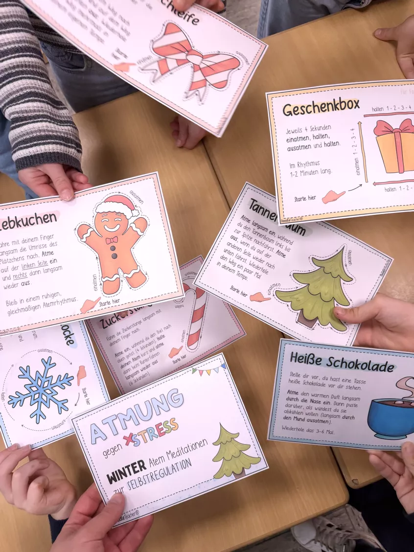 Bild in der Beschreibung des Unterrichtsmaterials Atemübungen Winter / Atmung & Entspannung gegen Stress von Doodleteacher #1
