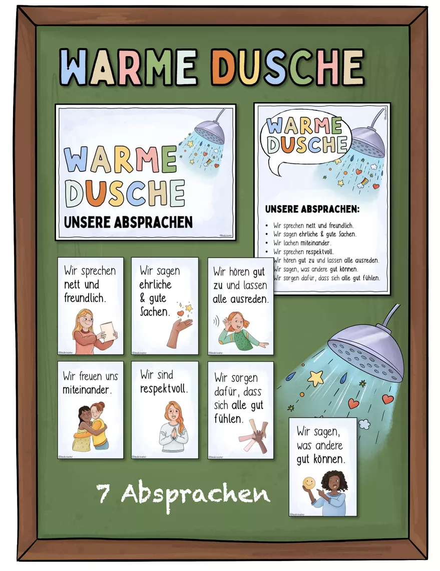 Bild in der Beschreibung des Unterrichtsmaterials Warme Dusche / 7 Absprachen & Regeln Grundschule von Doodleteacher #1