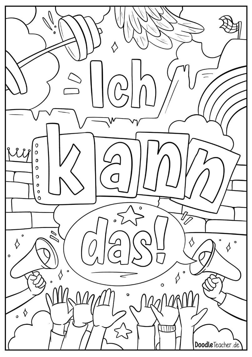 Bild in der Beschreibung des Unterrichtsmaterials Ich kann das! – Mut-Poster / Mutmacher / Growth Mindset von Doodleteacher #1