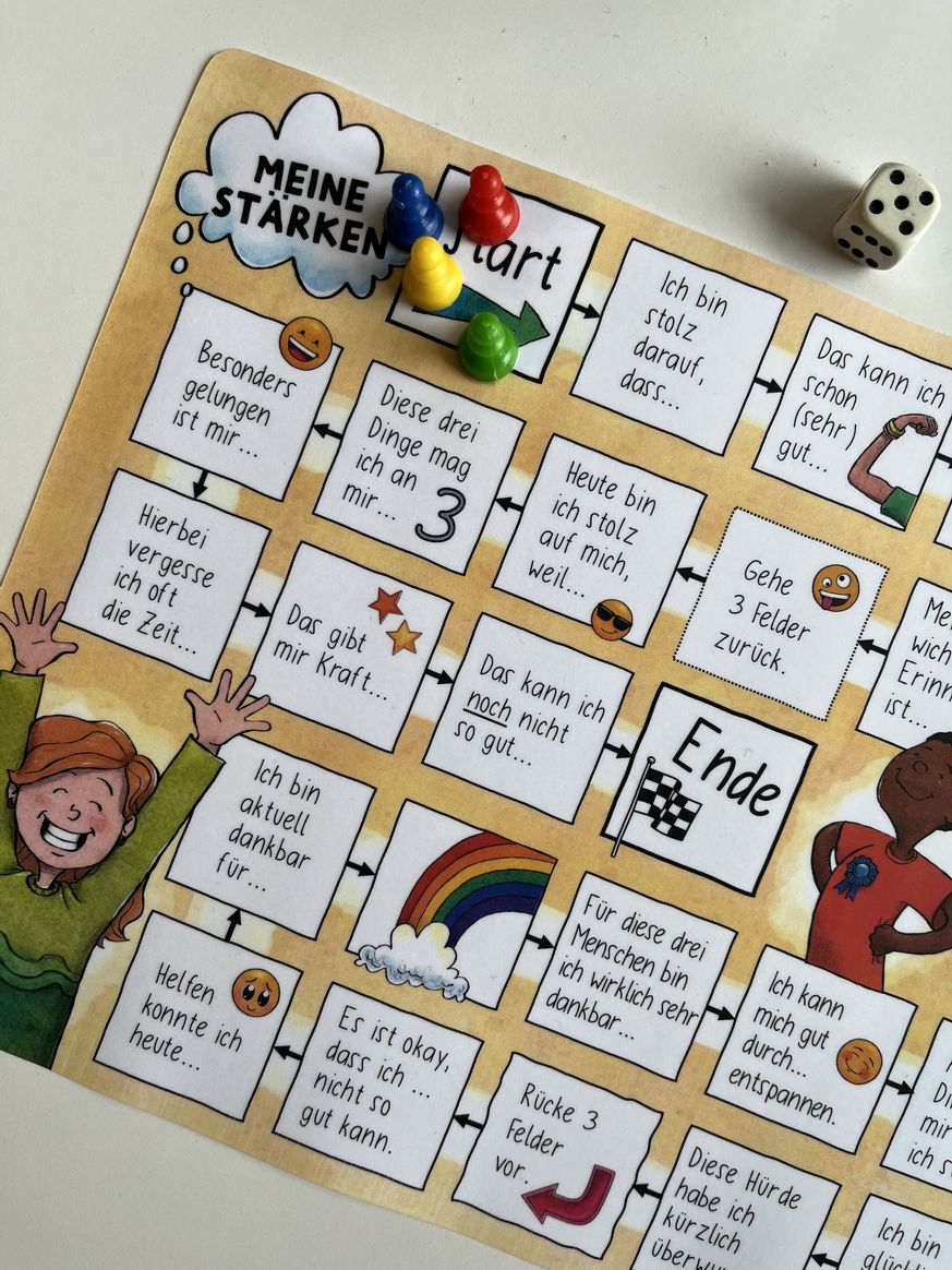 Bild in der Beschreibung des Unterrichtsmaterials Meine Stärken - Ein Brettspiel, das Mut macht! / Selbstvertrauen von Doodleteacher #1