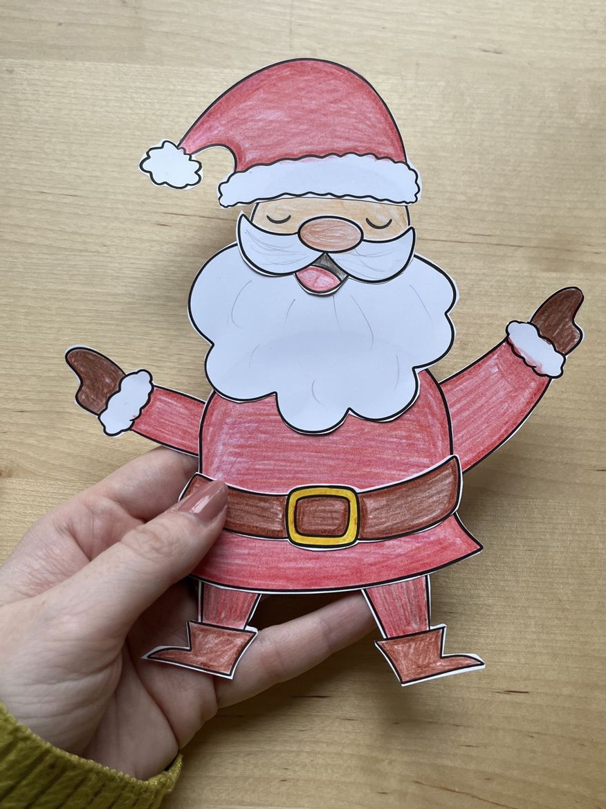 Bild in der Beschreibung des Unterrichtsmaterials Tanzender Weihnachtsmann & Wackelbeine 🎅✨ Bastelvorlage Weihnachten von Doodleteacher #1