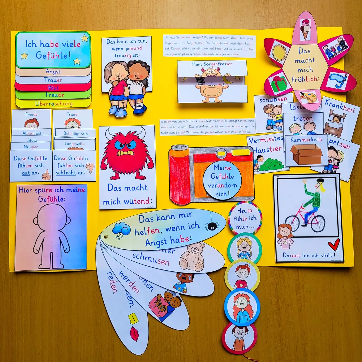 Bild in der Beschreibung des Unterrichtsmaterials Meine Gefühle LAPBOOK Klasse 1 und 2 - Sachunterricht Ethik von Helles Köpfchen #1