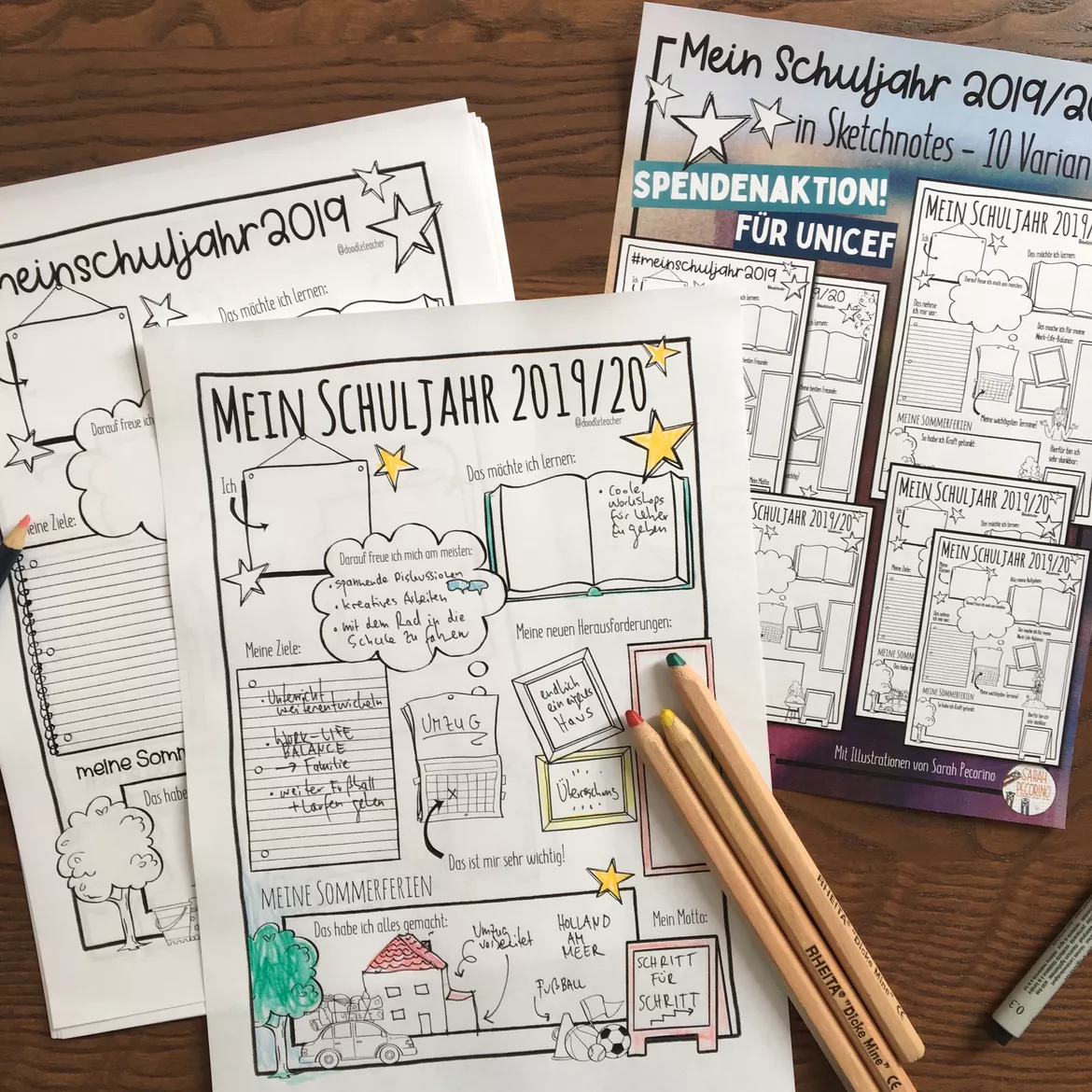 Bild in der Beschreibung des Unterrichtsmaterials Schuljahresanfang - Mein Schuljahr 2026/27/28/29 in Sketchnotes SPENDENAKTION von Doodleteacher #1