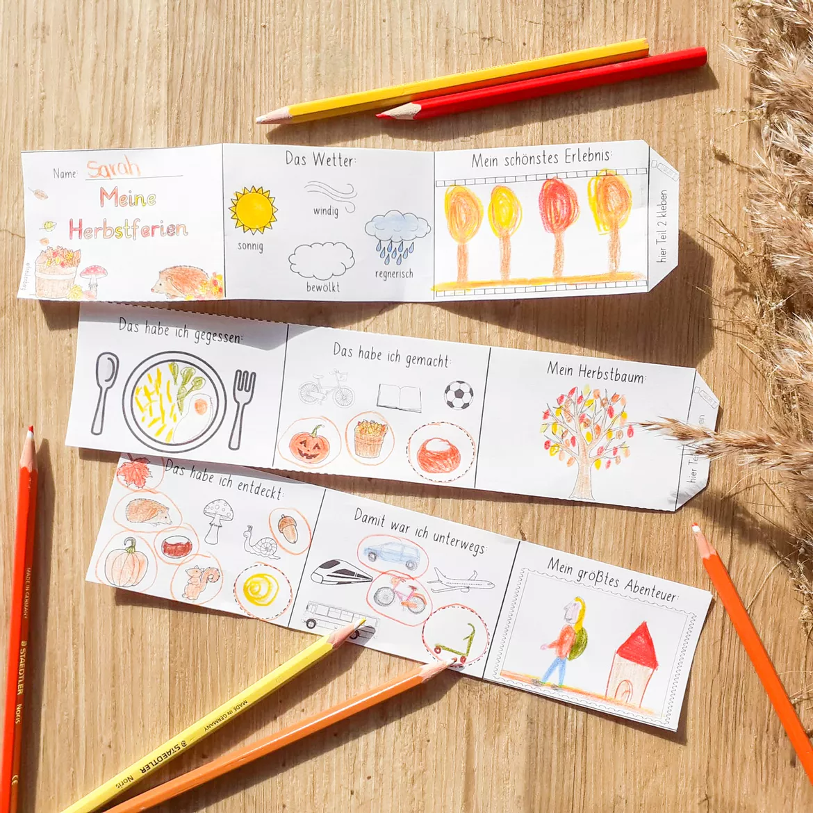 Bild in der Beschreibung des Unterrichtsmaterials Leporello Herbstferien von FreuleinBerg #3