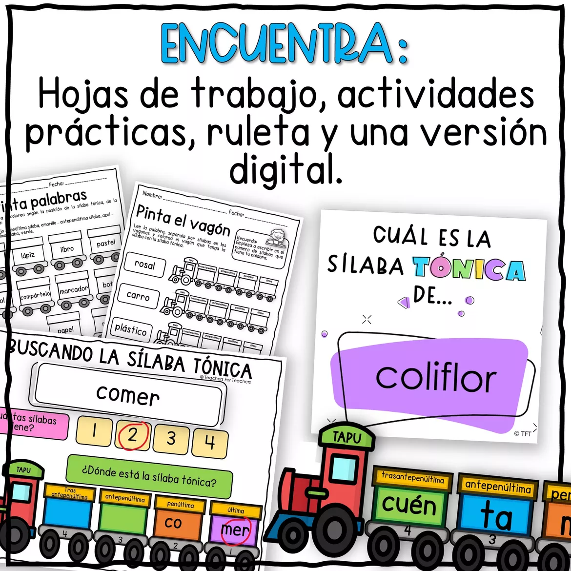 Bild in der Beschreibung des Unterrichtsmaterials SÍLABA TONICA | IDENTIFICANDO LA FUERZA DE LAS PALABRAS von Escritores Brillantes #3