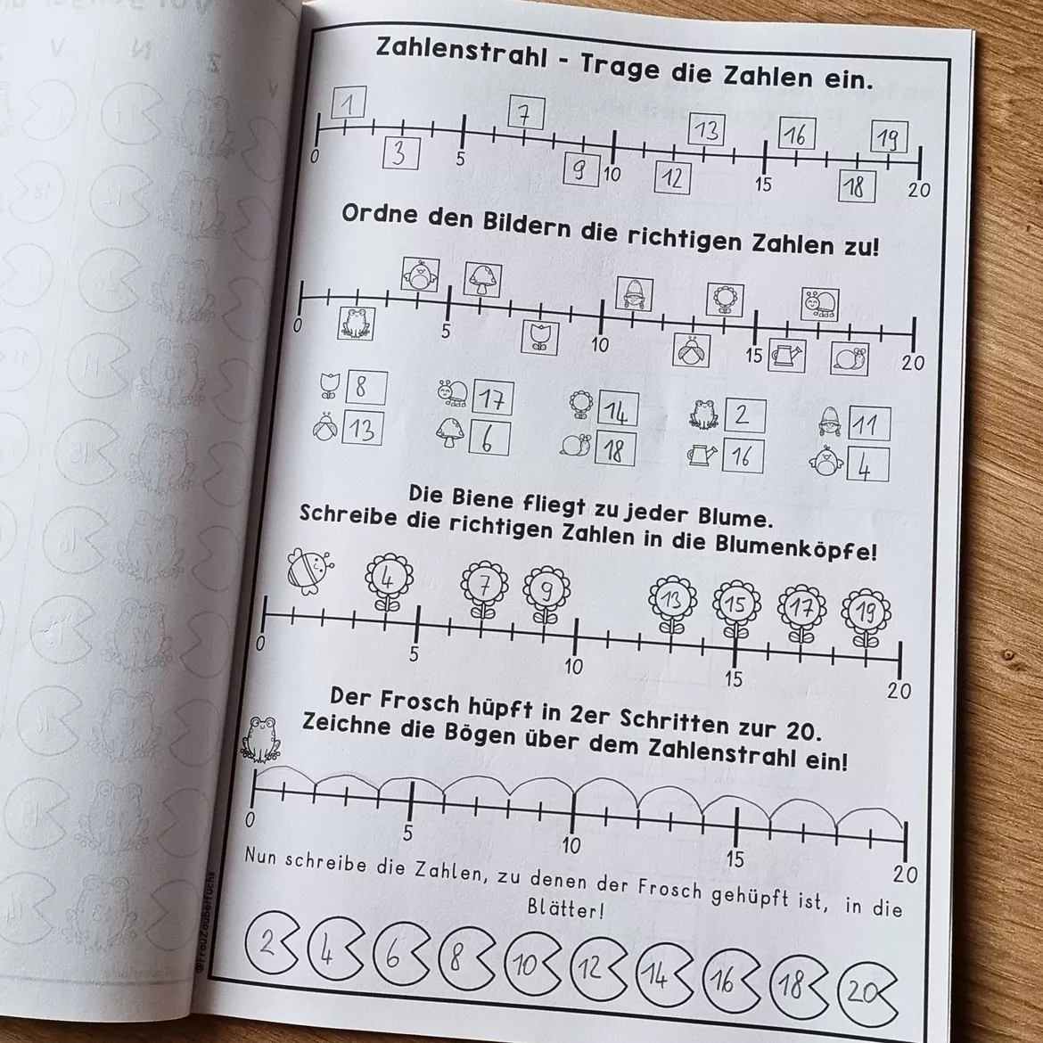 Bild in der Beschreibung des Unterrichtsmaterials Fit in Klasse 1, Zahlenraumerweiterung, Zahlenraum 20 - Frühling, Mathe Arbeitsheft von Frau Zauberfuchs #5