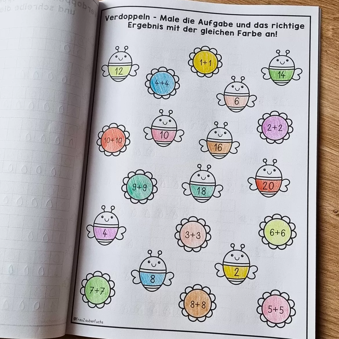 Bild in der Beschreibung des Unterrichtsmaterials Fit in Klasse 1, Zahlenraumerweiterung, Zahlenraum 20 - Frühling, Mathe Arbeitsheft von Frau Zauberfuchs #4