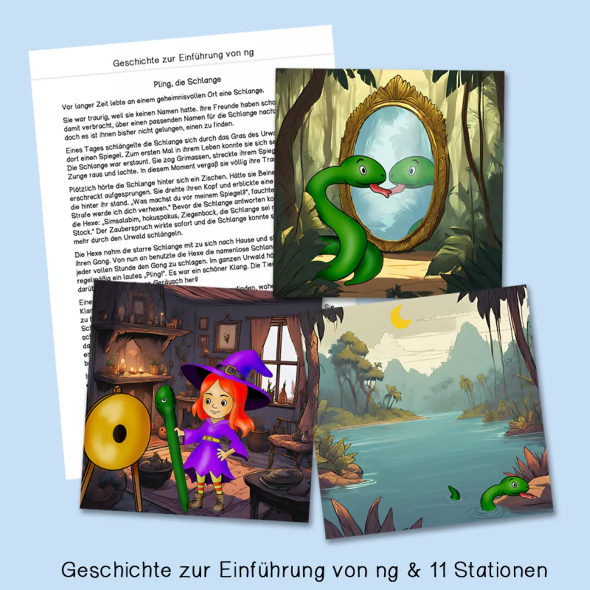 Bild in der Beschreibung des Unterrichtsmaterials Buchstabeneinführung ng (Geschichte & Werkstatt) von Grundschulatelier #2