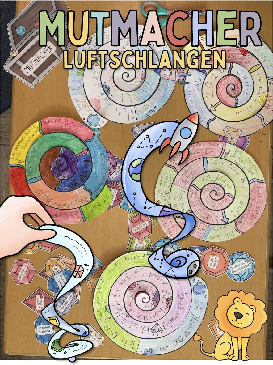 Bild in der Beschreibung des Unterrichtsmaterials Mutmacher Spirale / Luftschlange zum Mutmachen Selbststärkung Mut von Doodleteacher #3