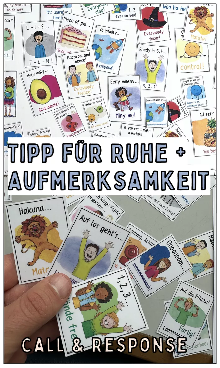 Bild in der Beschreibung des Unterrichtsmaterials Ruhe und Aufmerksamkeit - 22 Mitmachkarten / Klassenlehrer Störungen Ritual von Doodleteacher #1