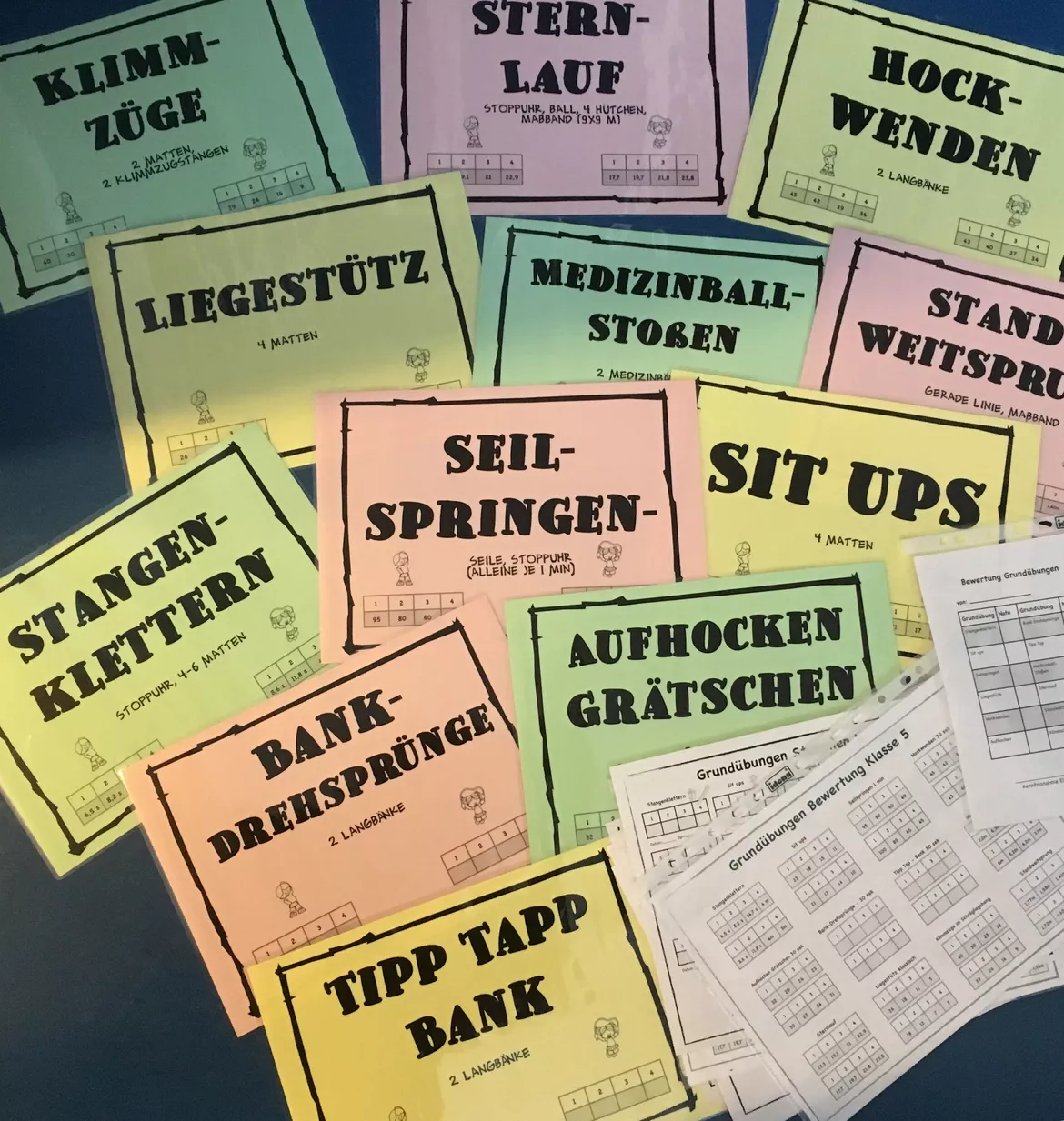 Bild in der Beschreibung des Unterrichtsmaterials Stationskarten Grundübungen Sportunterricht ab Klasse 3 von Lernmittel-hausgemacht #1