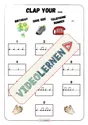 Bild in der Beschreibung des Unterrichtsmaterials Musica 🎶 ritmo ✋🏼 Clap your rhythm 🤚🏼 Tarjetas de ritmo von Videolernen #1
