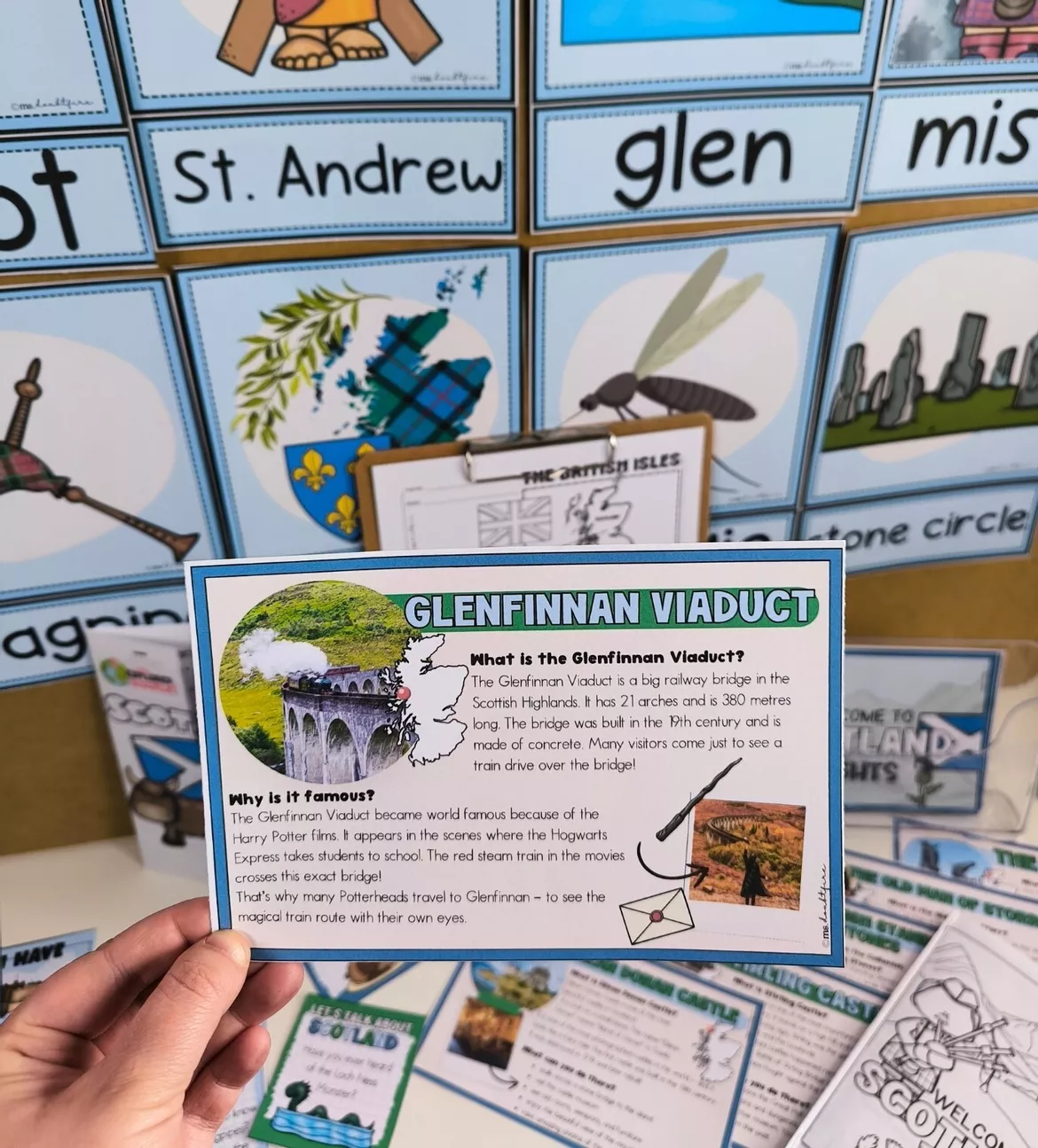 Bild in der Beschreibung des Unterrichtsmaterials Scotland | Informationskarten | Fact cards | Sights | Sehenswürdigkeiten Schottland von ms.doubtfire #1