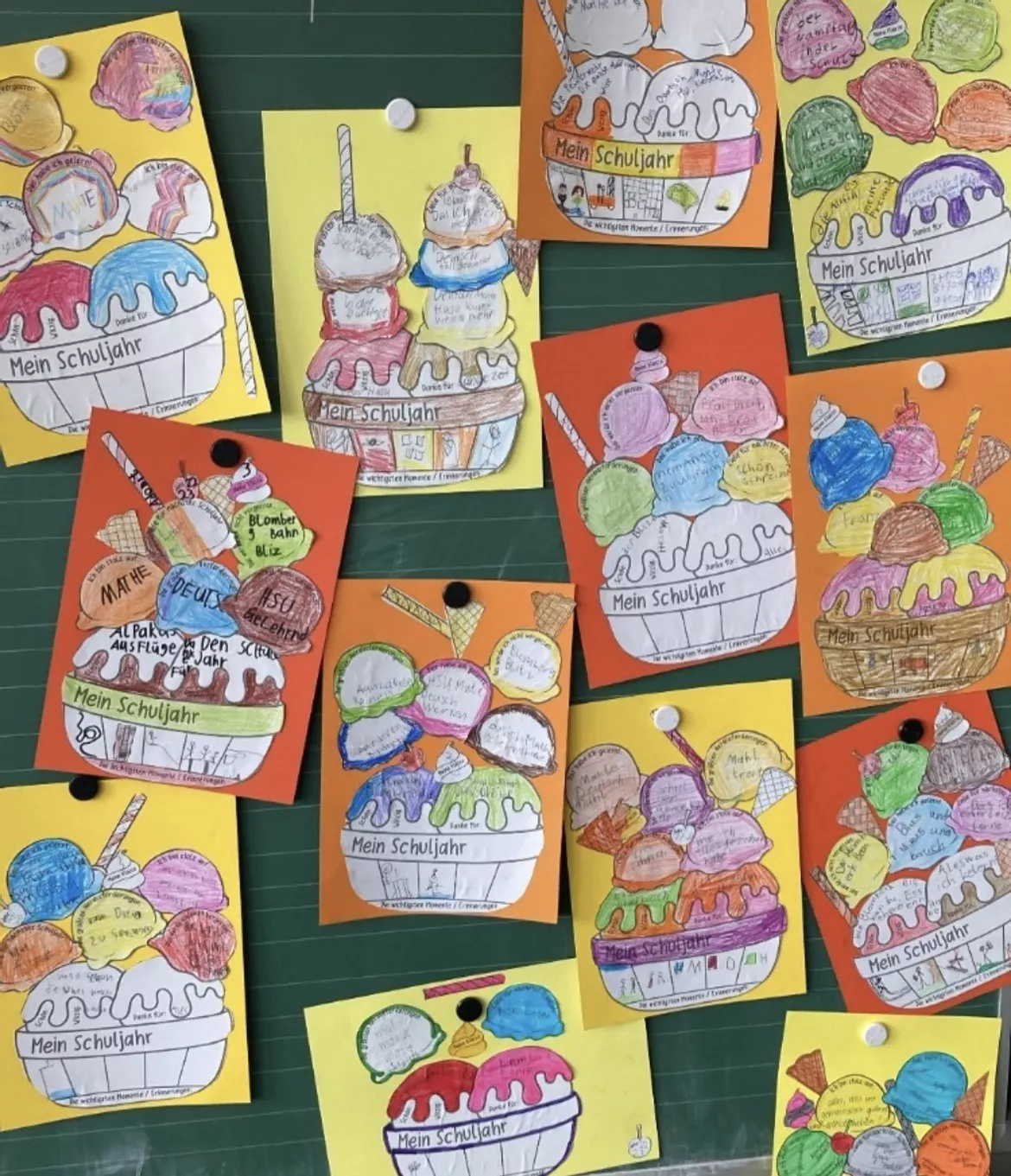 Bild in der Beschreibung des Unterrichtsmaterials Schuljahresende: Mein Schuljahr / Eisbecher - Sommer / Sommerferien von Doodleteacher #6