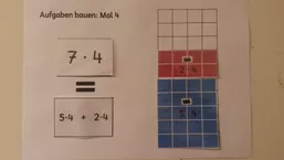 Bild in der Beschreibung des Unterrichtsmaterials Malaufgaben aus Kernaufgaben "bauen", Reihen 3 und 4 von Mathekiste #2