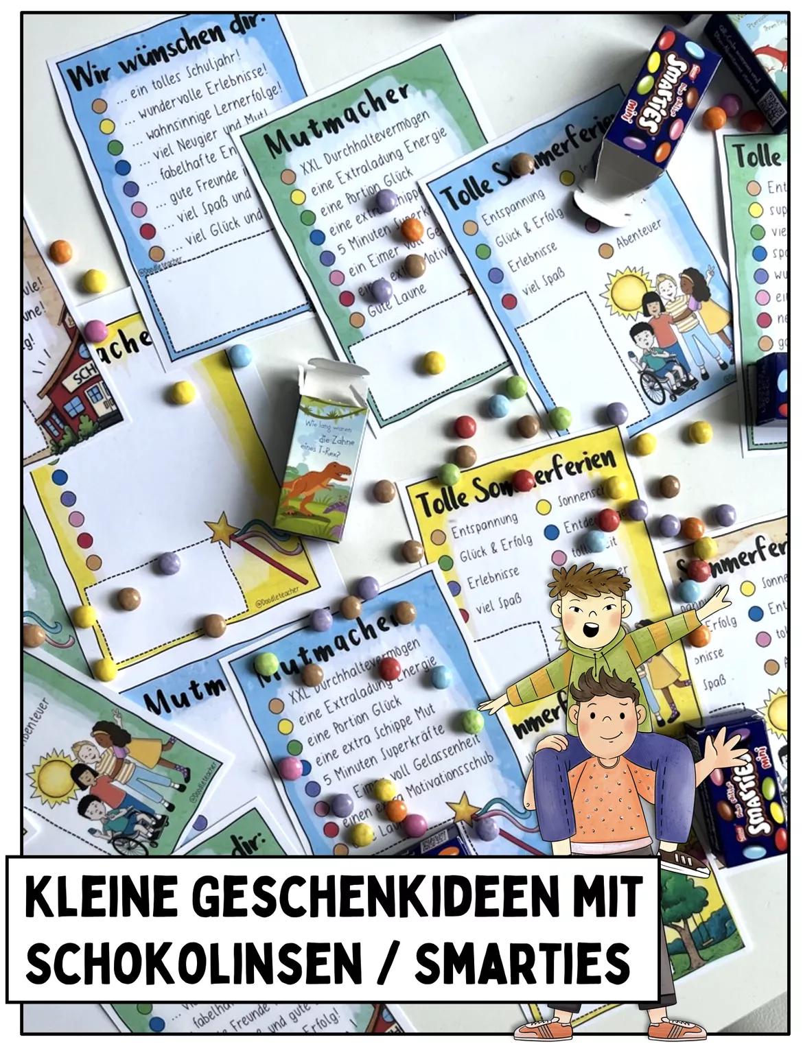Bild in der Beschreibung des Unterrichtsmaterials Grußkarten & DIY Geschenke mit Schokolinsen - PAKET 🔵🟡🔴 / Smarties von Doodleteacher #1