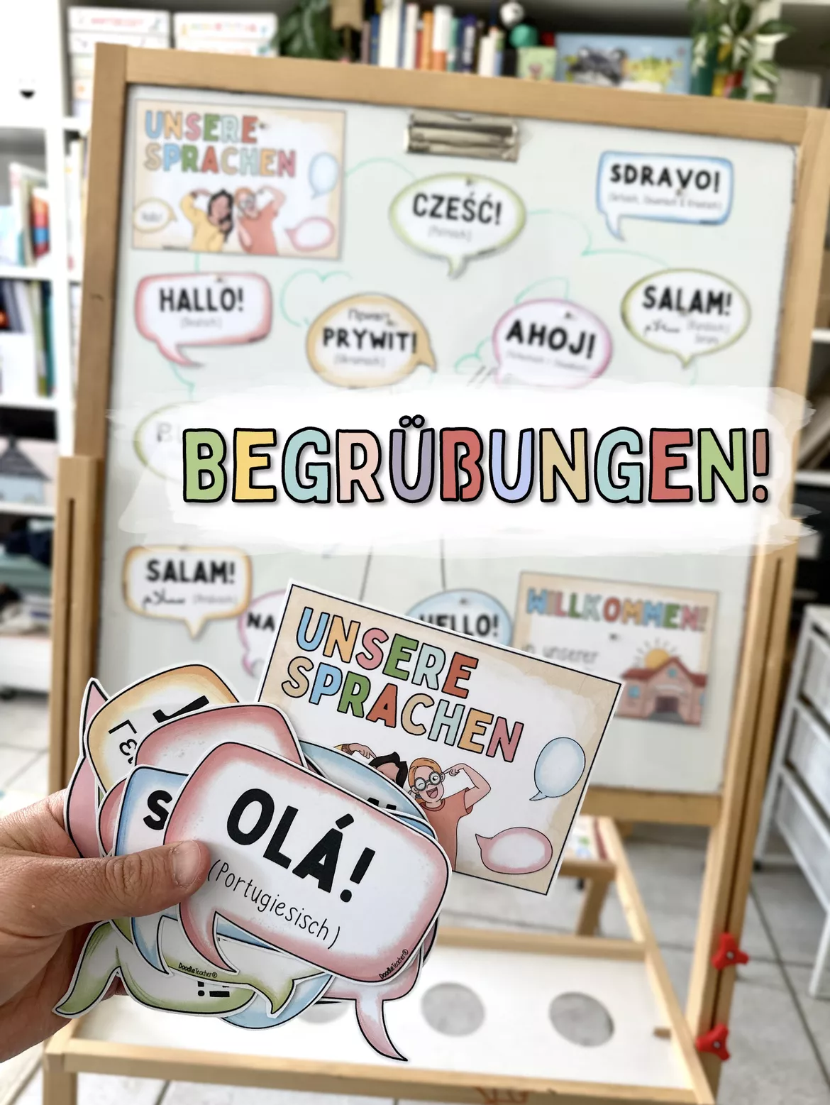 Bild in der Beschreibung des Unterrichtsmaterials Sprechblasen HALLO - Sprachen / Begrüßungen / Willkommen / Schulstart / Schuljahresanfang / Vielfalt von Doodleteacher #3