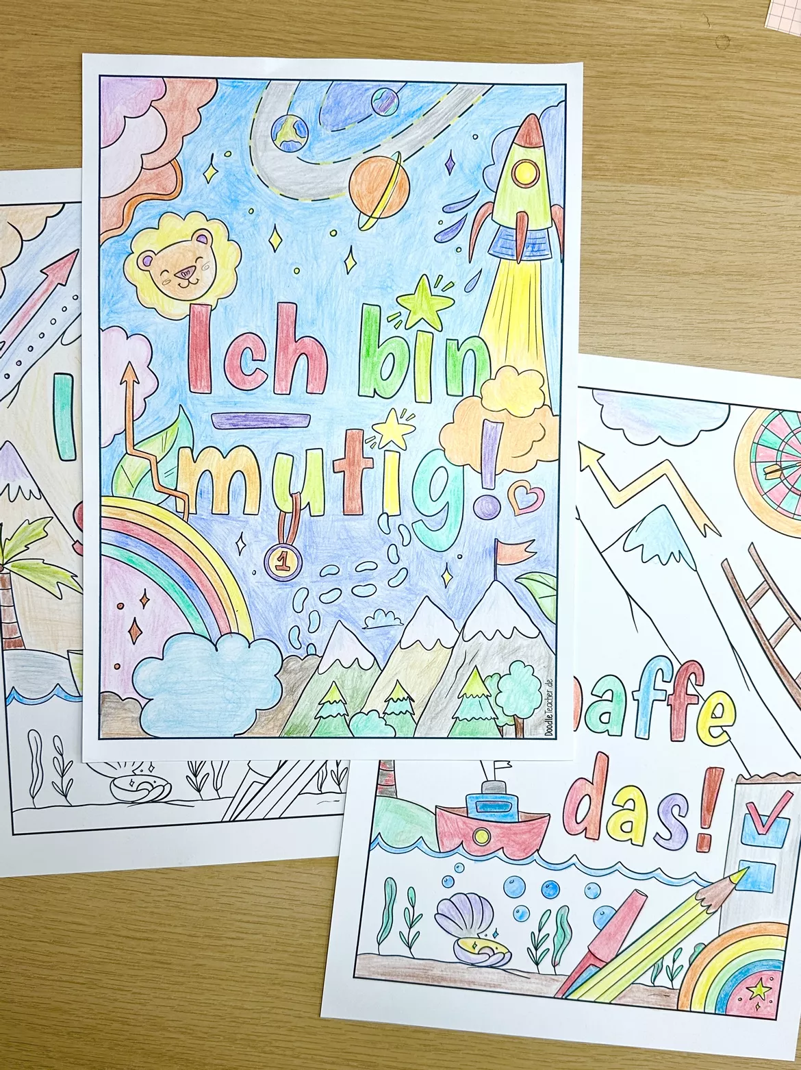 Bild in der Beschreibung des Unterrichtsmaterials Growth Mindset - Ausmalbilder PAKET / Affirmationen & Mutmacher von Doodleteacher #2