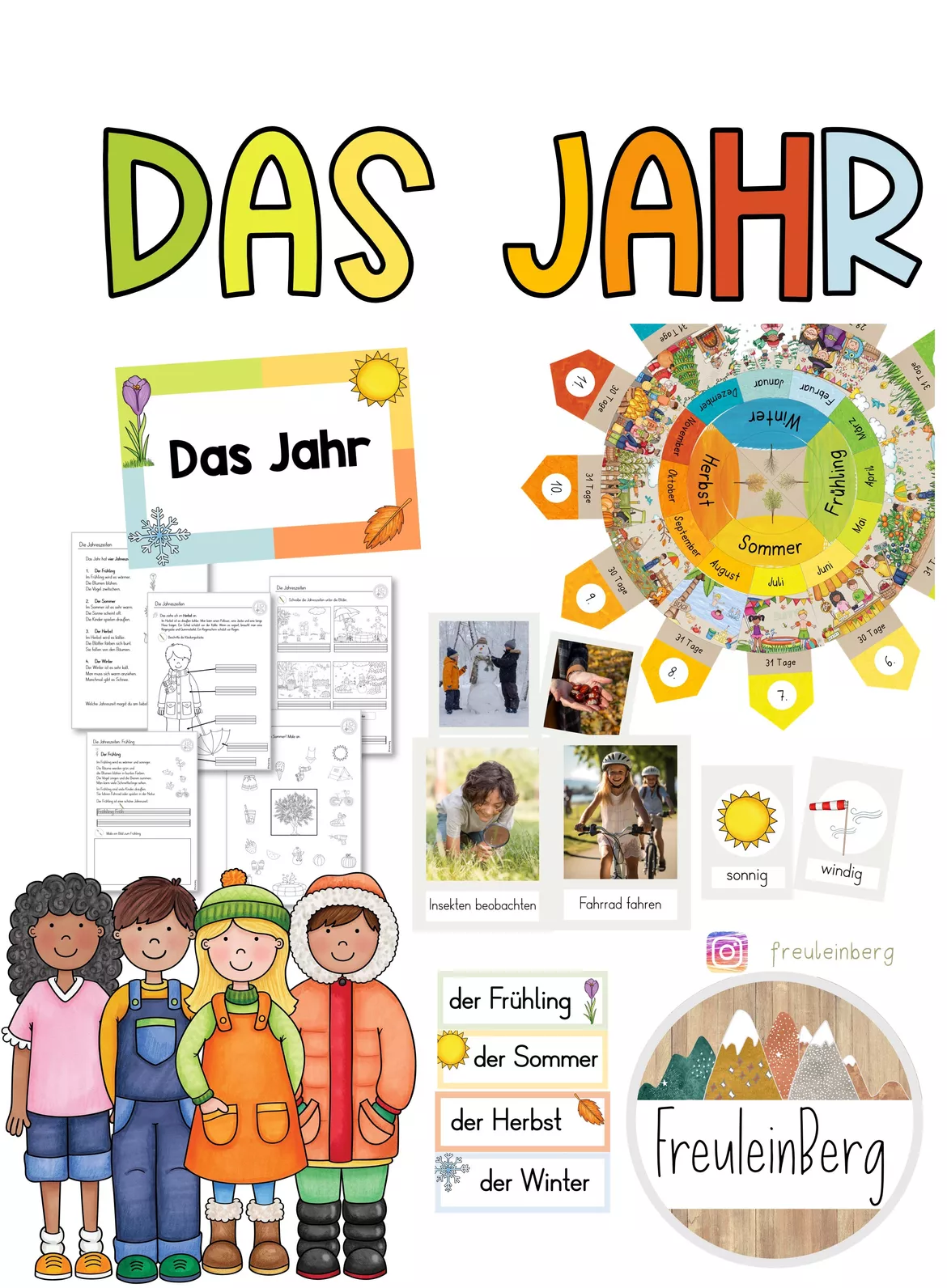 Bild in der Beschreibung des Unterrichtsmaterials Das Jahr - Kalender - GESAMTPAKET - differenziert von FreuleinBerg #1