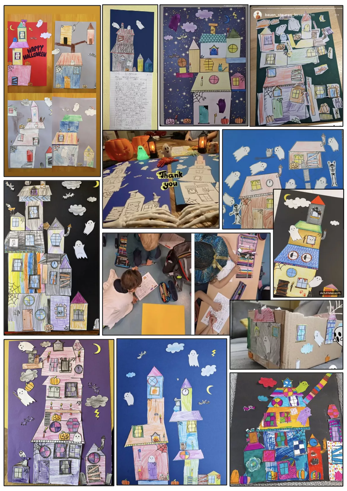 Bild in der Beschreibung des Unterrichtsmaterials Halloween Gruselhaus basteln / DIY Spukhaus / Geist / Herbst von Doodleteacher #3