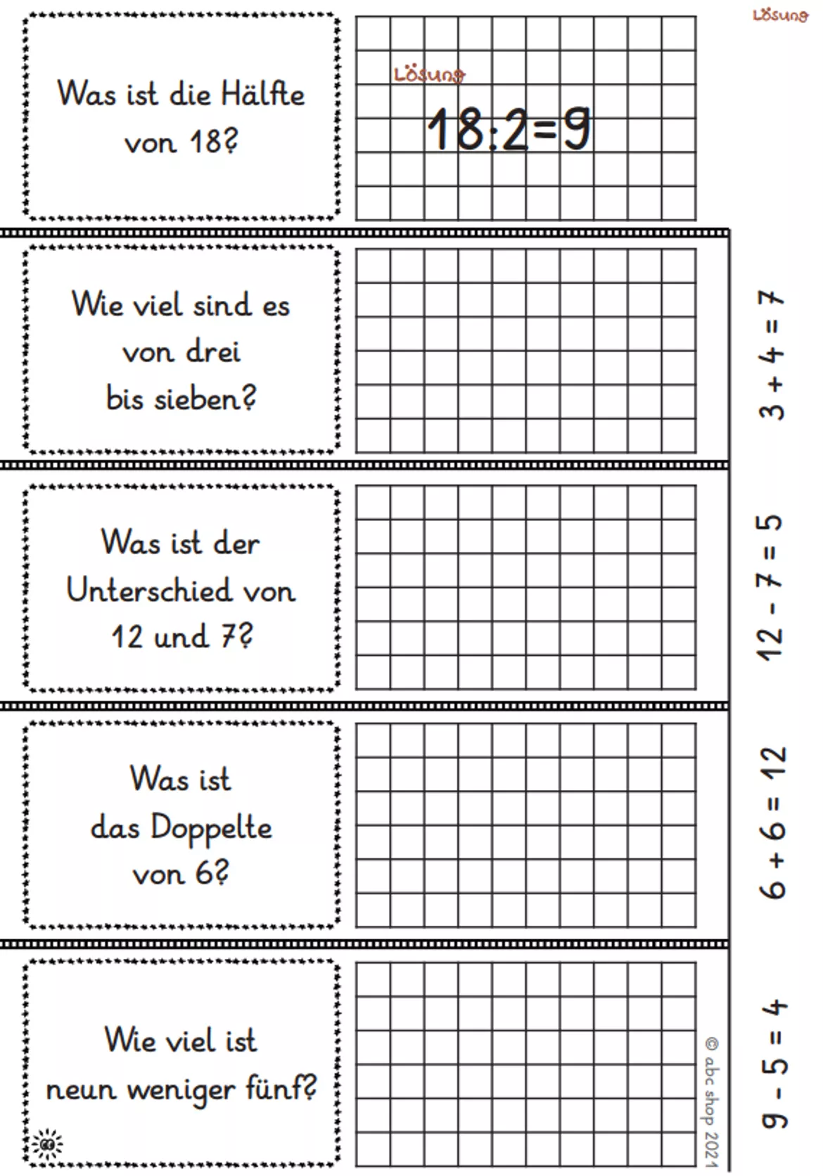 Bild in der Beschreibung des Unterrichtsmaterials Einfache mathematische Lese- und Rechenaufträge (12 ABs, Vorbereitung für Textaufgaben) von abc shop #2