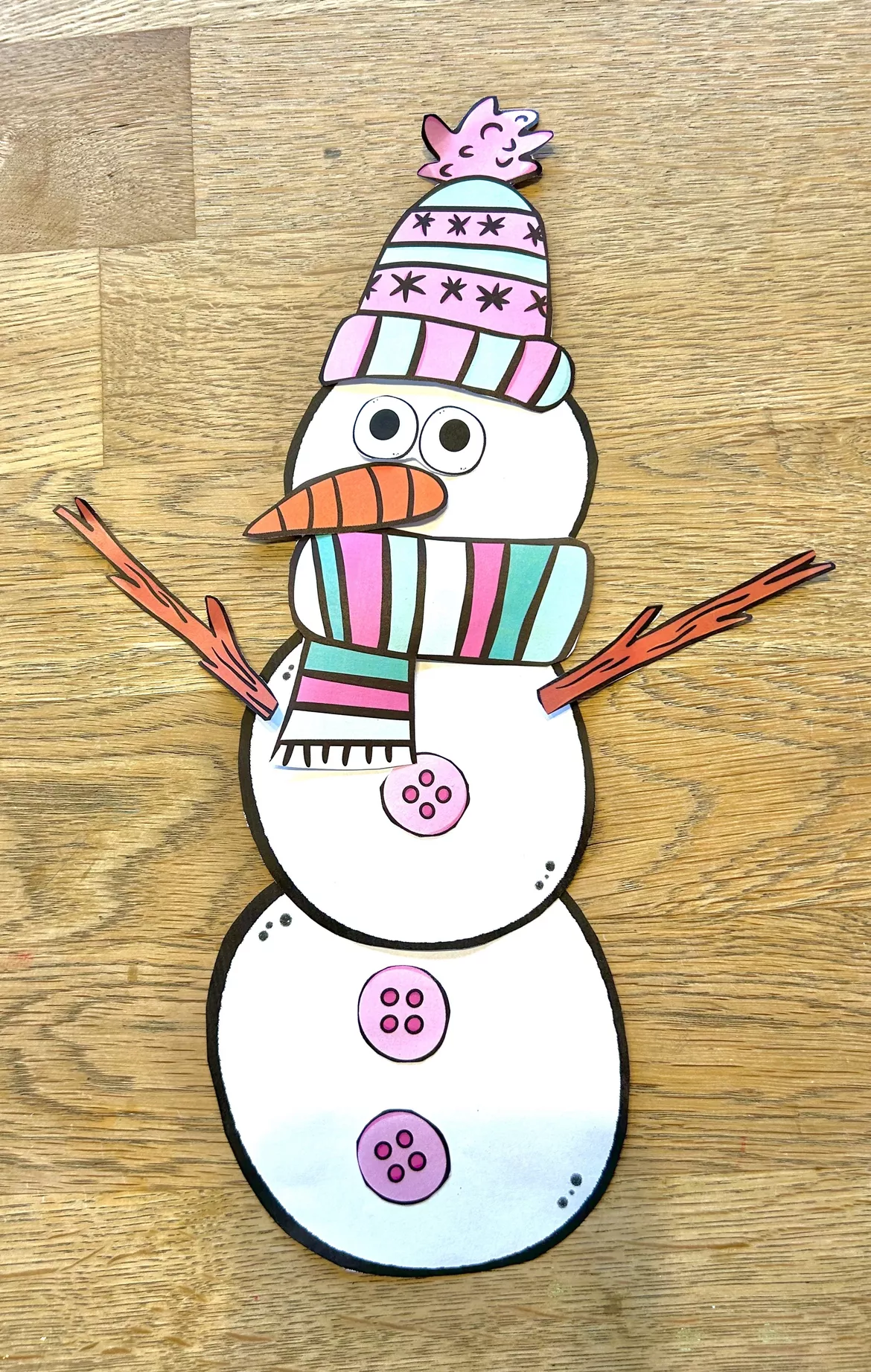 Bild in der Beschreibung des Unterrichtsmaterials Schneemann und Schneeflocken basteln Kunst Winter (Fensterbilder) von LernTagebuch #2